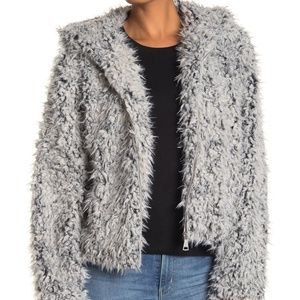 AVEC LES FILLES Hooded Faux Fur Jacket